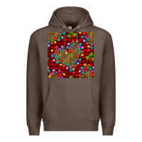 Coffee christmas lights and leopard hearts seamless pattern Premium Hoodie - BundleAndBundleShop