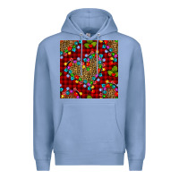 Colony Blue christmas lights and leopard hearts seamless pattern Premium Hoodie - BundleAndBundleShop