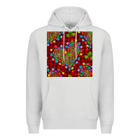 Dove Grey christmas lights and leopard hearts seamless pattern Premium Hoodie - BundleAndBundleShop