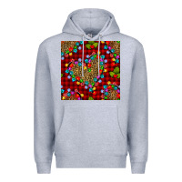 Heather Grey christmas lights and leopard hearts seamless pattern Premium Hoodie - BundleAndBundleShop