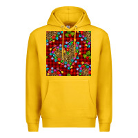 Lemon christmas lights and leopard hearts seamless pattern Premium Hoodie - BundleAndBundleShop