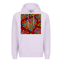 Lilac christmas lights and leopard hearts seamless pattern Premium Hoodie - BundleAndBundleShop