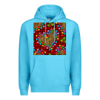 Ocean Blue christmas lights and leopard hearts seamless pattern Premium Hoodie - BundleAndBundleShop