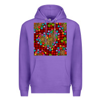 Purple christmas lights and leopard hearts seamless pattern Premium Hoodie - BundleAndBundleShop