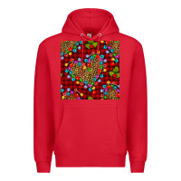 Red christmas lights and leopard hearts seamless pattern Premium Hoodie - BundleAndBundleShop