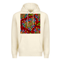 Sandshell christmas lights and leopard hearts seamless pattern Premium Hoodie - BundleAndBundleShop