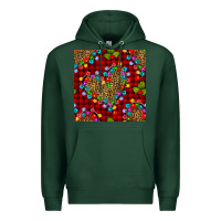 Sports Green christmas lights and leopard hearts seamless pattern Premium Hoodie - BundleAndBundleShop