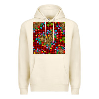 Tofu christmas lights and leopard hearts seamless pattern Premium Hoodie - BundleAndBundleShop