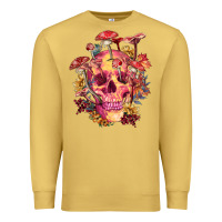 Antique Gold Floral skeleton with mushrooms Premium Sweatshirt - RanaPortraitStore