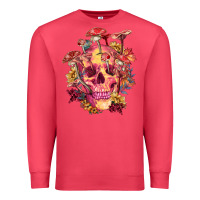 Cardinal Floral skeleton with mushrooms Premium Sweatshirt - RanaPortraitStore