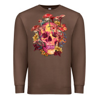 Chestnut Floral skeleton with mushrooms Premium Sweatshirt - RanaPortraitStore