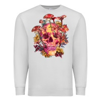 Dove Grey Floral skeleton with mushrooms Premium Sweatshirt - RanaPortraitStore
