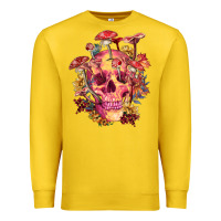 Lemon Floral skeleton with mushrooms Premium Sweatshirt - RanaPortraitStore