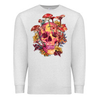 Oatmeal Heather Floral skeleton with mushrooms Premium Sweatshirt - RanaPortraitStore