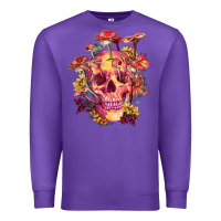 Purple Floral skeleton with mushrooms Premium Sweatshirt - RanaPortraitStore