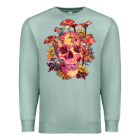 Seafoam Floral skeleton with mushrooms Premium Sweatshirt - RanaPortraitStore