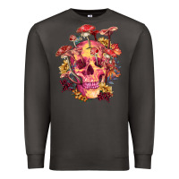 Smoke Floral skeleton with mushrooms Premium Sweatshirt - RanaPortraitStore
