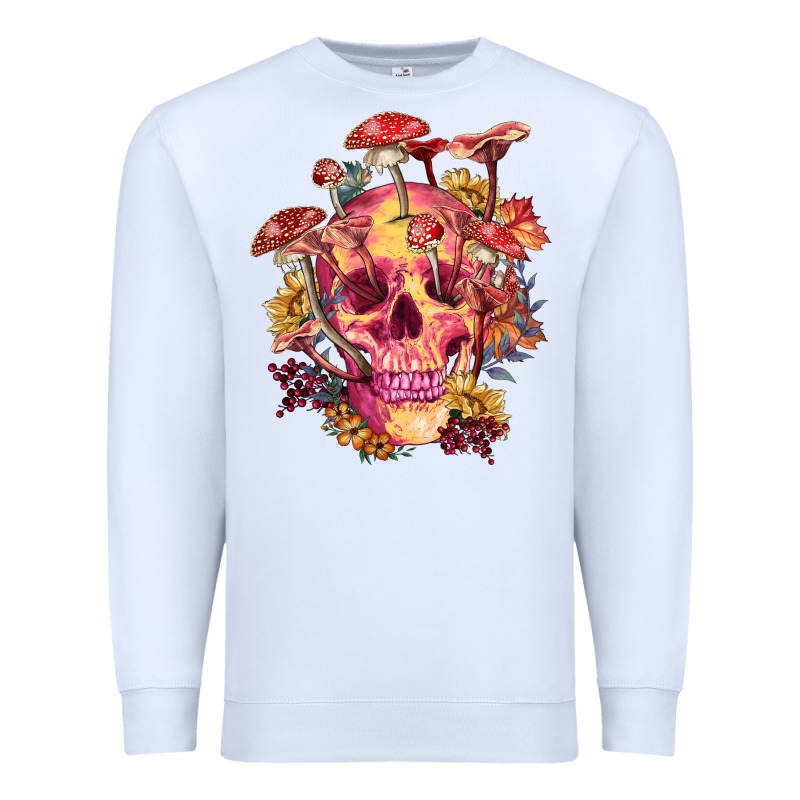 Floral Skeleton With Mushrooms Premium Sweatshirt by RanaPortraitStore | Teevron