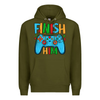 Army Green finish him Premium Hoodie - JahusDesignShop