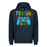 Navy finish him Premium Hoodie - JahusDesignShop