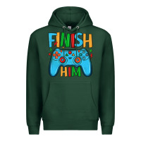 Sports Green finish him Premium Hoodie - JahusDesignShop