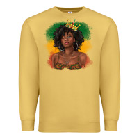 Antique Gold black queen with juneteenth flag Premium Sweatshirt - texasbilliewilder