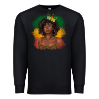 Black black queen with juneteenth flag Premium Sweatshirt - texasbilliewilder