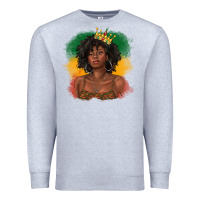 Heather Grey black queen with juneteenth flag Premium Sweatshirt - texasbilliewilder
