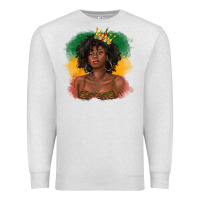 Oatmeal Heather black queen with juneteenth flag Premium Sweatshirt - texasbilliewilder