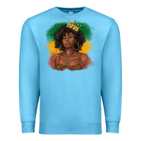 Ocean Blue black queen with juneteenth flag Premium Sweatshirt - texasbilliewilder