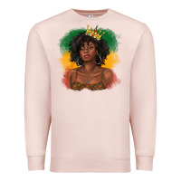 Pale Pink black queen with juneteenth flag Premium Sweatshirt - texasbilliewilder