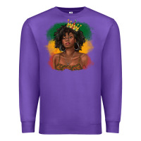 Purple black queen with juneteenth flag Premium Sweatshirt - texasbilliewilder
