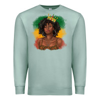 Seafoam black queen with juneteenth flag Premium Sweatshirt - texasbilliewilder