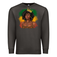 Smoke black queen with juneteenth flag Premium Sweatshirt - texasbilliewilder