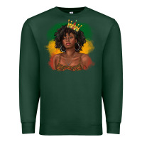 Sports Green black queen with juneteenth flag Premium Sweatshirt - texasbilliewilder
