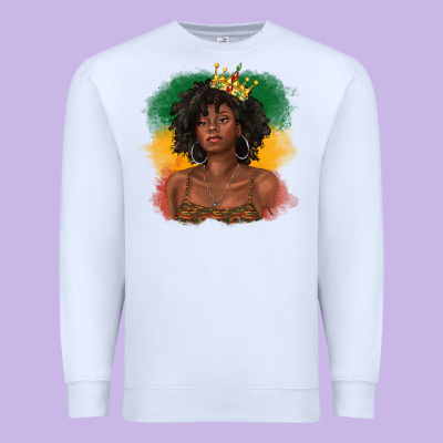 Premium Sweatshirt black queen with juneteenth flag