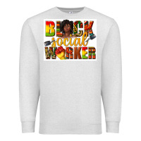 Oatmeal Heather black social worker Premium Sweatshirt - texasbilliewilder