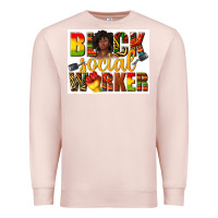 Pale Pink black social worker Premium Sweatshirt - texasbilliewilder