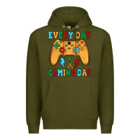 Army Green every day is gaming day Premium Hoodie - JahusDesignShop