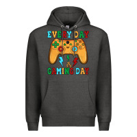 Charcoal Heather every day is gaming day Premium Hoodie - JahusDesignShop