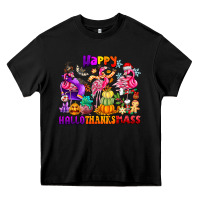 Black Happy Hallo Thanks Mas Heavy Core Tee - CowhideDigitalArt