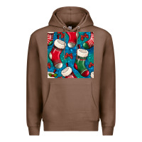 Chestnut christmas socks seamless pattern Premium Hoodie - BundleAndBundleShop