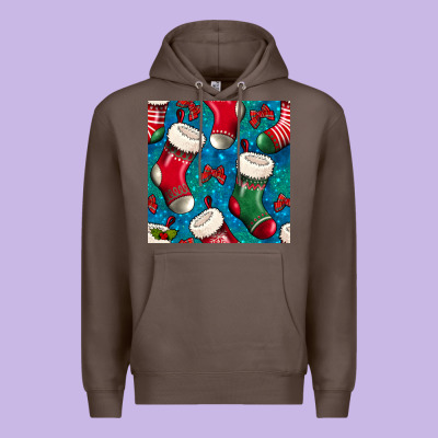 Christmas Socks Seamless Pattern Premium Hoodie Designed By Bundleandbundleshop
