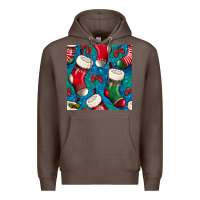 Coffee christmas socks seamless pattern Premium Hoodie - BundleAndBundleShop