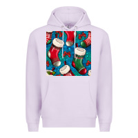Lilac christmas socks seamless pattern Premium Hoodie - BundleAndBundleShop