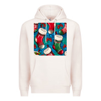Pale Pink christmas socks seamless pattern Premium Hoodie - BundleAndBundleShop