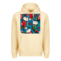 Pina Colada christmas socks seamless pattern Premium Hoodie - BundleAndBundleShop