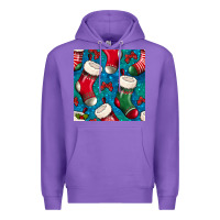 Purple christmas socks seamless pattern Premium Hoodie - BundleAndBundleShop