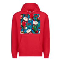 Red christmas socks seamless pattern Premium Hoodie - BundleAndBundleShop