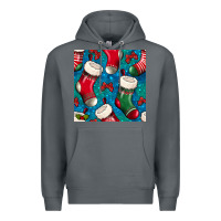 Rock christmas socks seamless pattern Premium Hoodie - BundleAndBundleShop